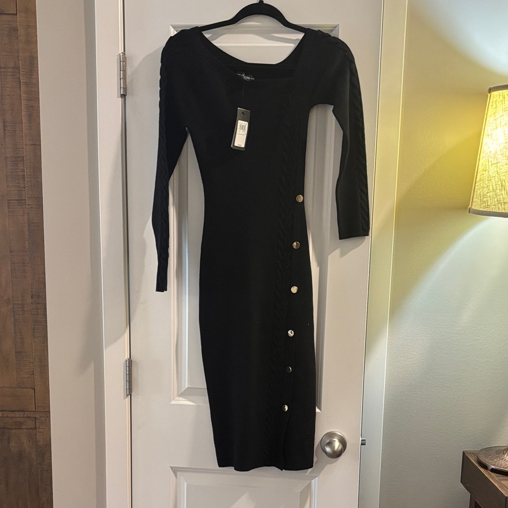 Guess Black Dress with Gold Accents